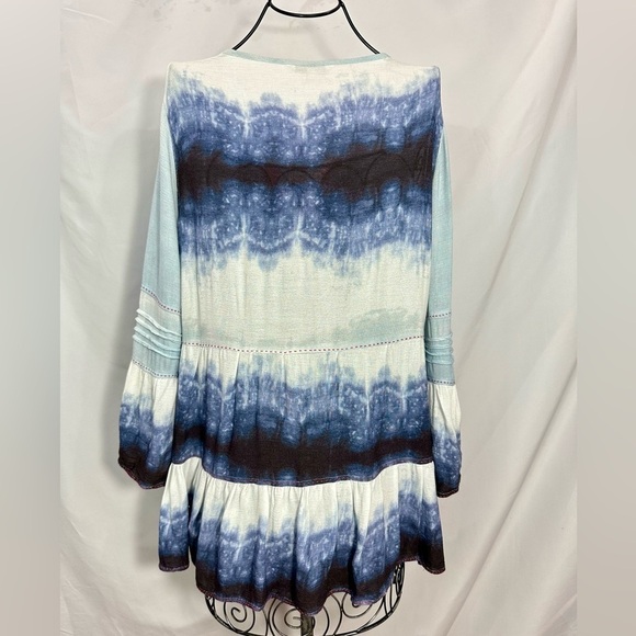 John Mark boho ombre peasant tiered blouse size M - Picture 7 of 10